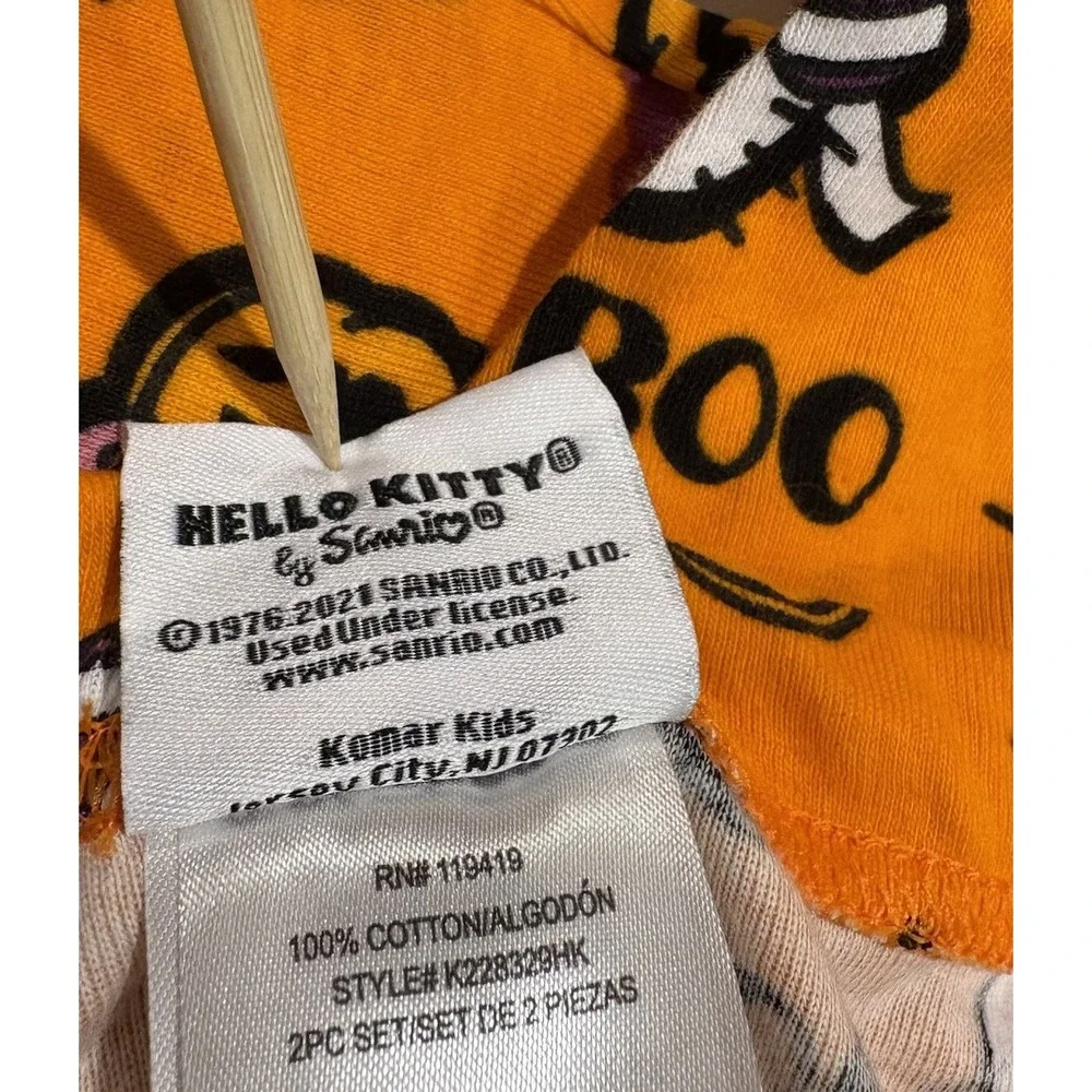 Sanrio Hello Kitty Halloween Pajama Pants‎ Child's Size 4 Orange Black